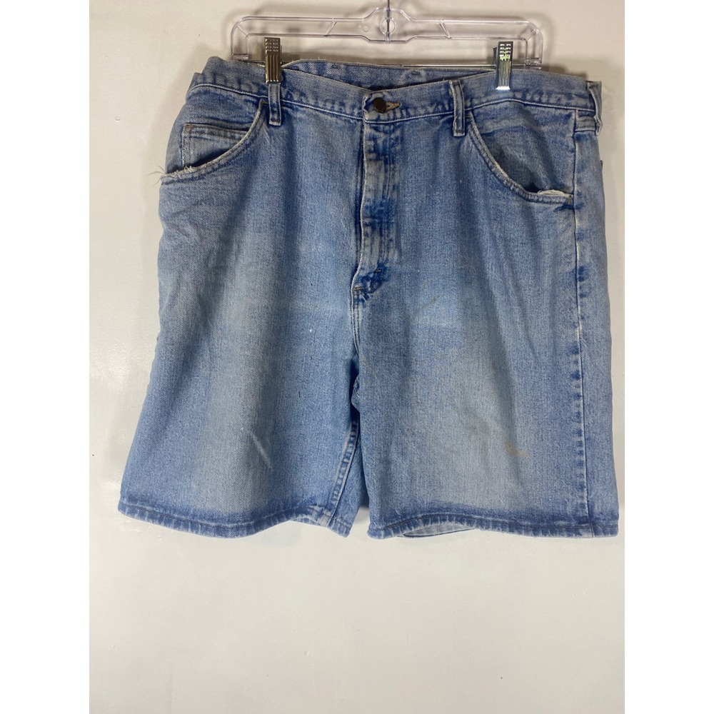 Wrangler Relaxed Fit Baggy Denim Jean Shorts 38 Light Wash 90s Skater 100 Cotton